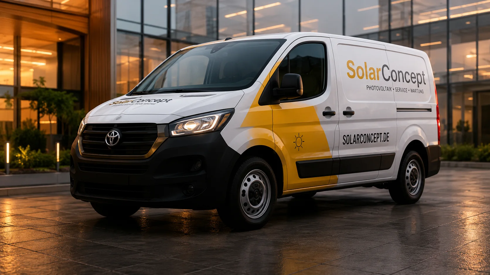 Freie Fahrzeugdesign-Konzeptstudie: Solartechnik · Firmenfahrzeug