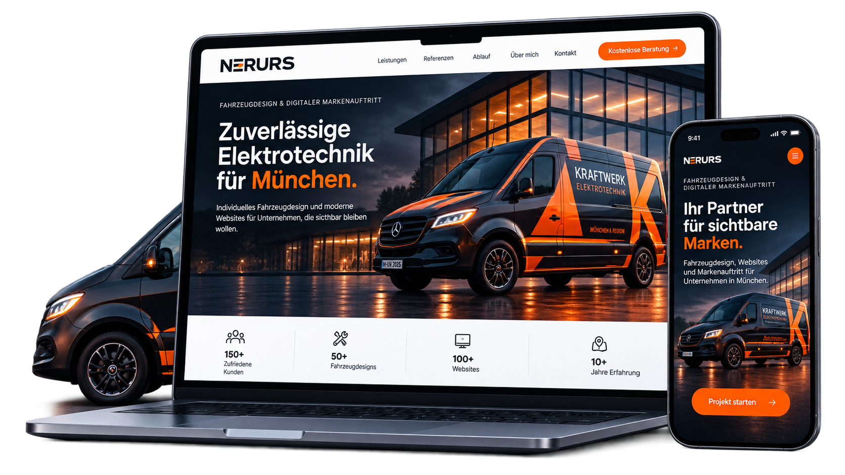 Freie Konzeptvisualisierung einer responsiven Website